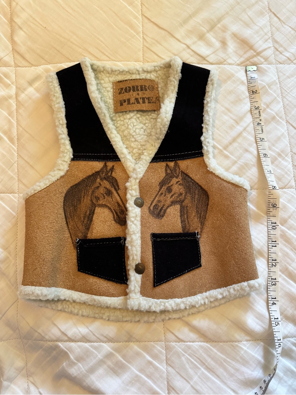 Zorro Platea Artisan Suede Sherpa Vest - for Toddler
